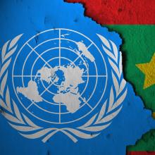 UN and Mauritania flags