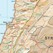 map of Lebanon and Syria