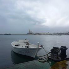 A boat on the Tripoli coast, Lebanon, February 6 2023.