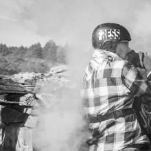 Gaza Strip - December 04, 2023 - Photojournalist documenting conflict in a refugee camp bombed by the Israeli army in the Gaza Strip.